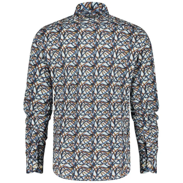A Fish Named Fred Carabiner Ropes Shirt in Off White/Blue