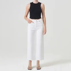 AGOLDE Harper Cropped Jeans in Sour Cream