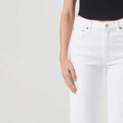 AGOLDE Harper Cropped Jeans in Sour Cream