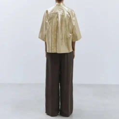 ALYSI Light Shiny Jacket in Gold