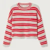 AMERICAN VINTAGE Raxow Jumper in Heather Grey Strawberry Stripes