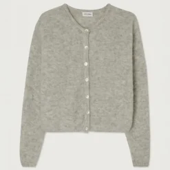 AMERICAN VINTAGE Vitow Cardigan in Melange Light Grey
