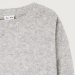 AMERICAN VINTAGE Vitow Jumper in Melange Light Grey