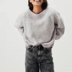 AMERICAN VINTAGE Vitow Jumper in Melange Light Grey