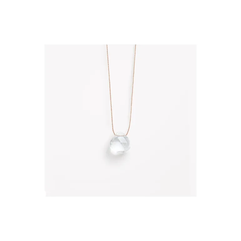 April Fine Cord Birthstone Necklace in Clear Quartz | Collen and Clare