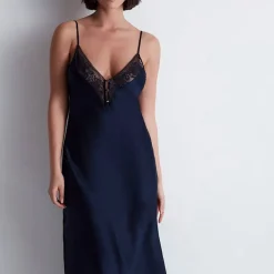 Aubade Midnight Whisper Long Slip in Evening Blue