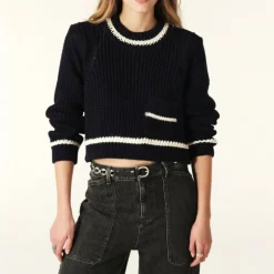 BA&SH Bota Jumper in Marine