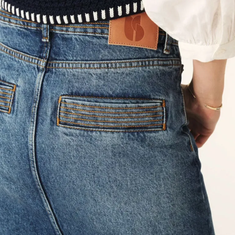 Ba&sh Math Skirt in Blue Jeans