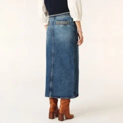 Ba&sh Math Skirt in Blue Jeans