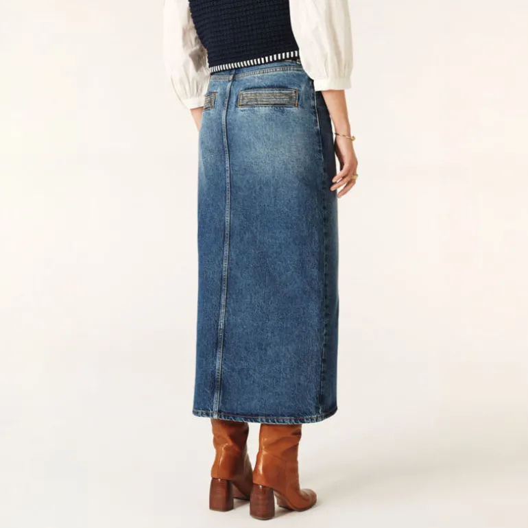 Ba&sh Math Skirt in Blue Jeans