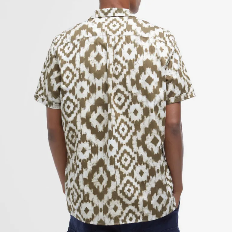 BARBOUR Barbour Homelane Printed S/S Relaxed Fit Shirt in Light Sage