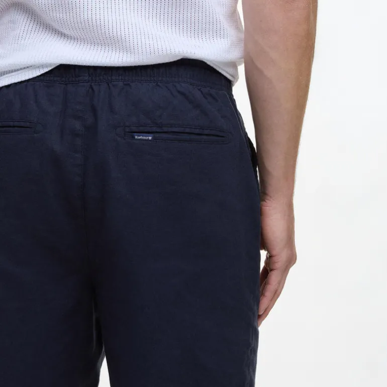 BARBOUR Cotton Linen Relaxed Short in Navy