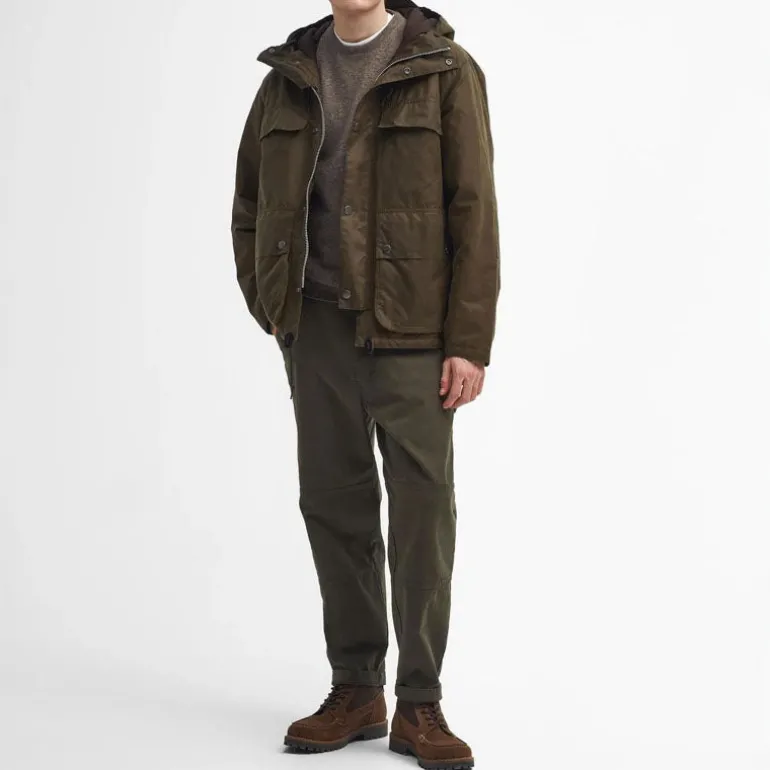 Barbour Durham Re-engineered Wax Jacket in Beech