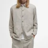 BARBOUR Natural Linen Blend Overshirt in Mist