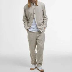 BARBOUR Natural Linen Blend Overshirt in Mist