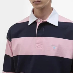BARBOUR Newgate OS Rugby Shirt in Light Pink