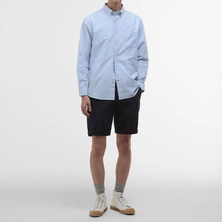 BARBOUR Striped Dunand OS Fit Oxford Shirt in Sky Blue