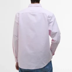 BARBOUR Striped Dunand OS Fit Oxford Shirt in Pink