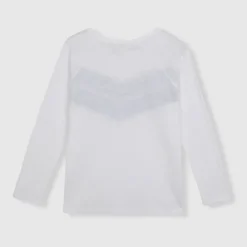 BEATRIZ FUREST Amalfi Print Long Sleeve Chevron T-Shirt 49R023 in Whit