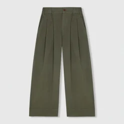 BEATRIZ FUREST Outside Wide Leg Trousers 49R316 in Kaki