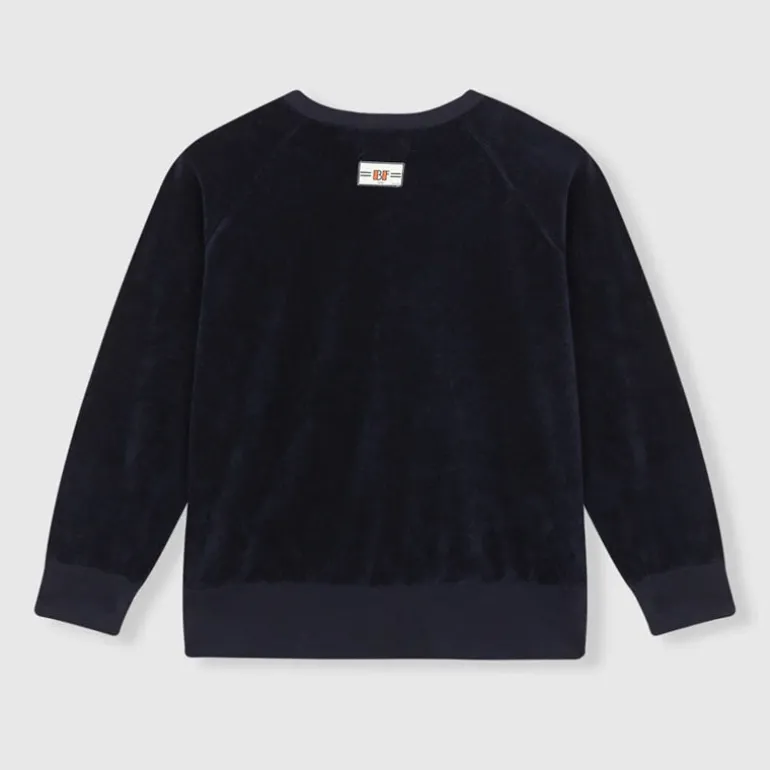 BEATRIZ FUREST Riva Zip Up Towelling Top 49R201 in Navy