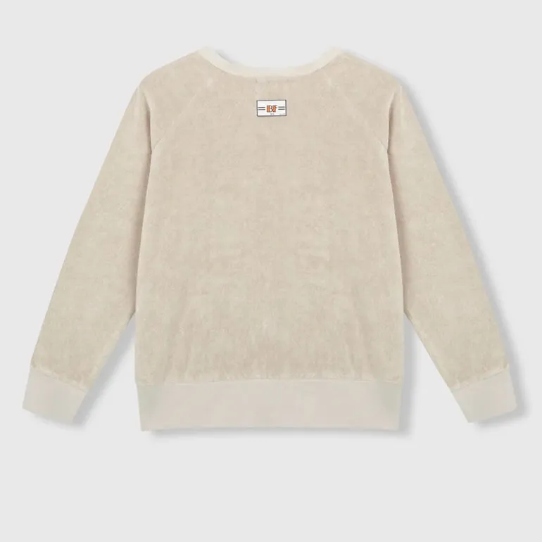 BEATRIZ FUREST Riva Zip Up Towelling Top 49R201 in Stone