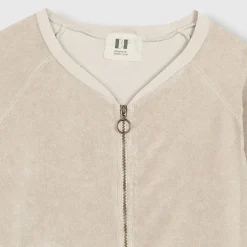 BEATRIZ FUREST Riva Zip Up Towelling Top 49R201 in Stone