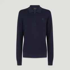 BELSTAFF Drift Knitted Polo in Dark Ink