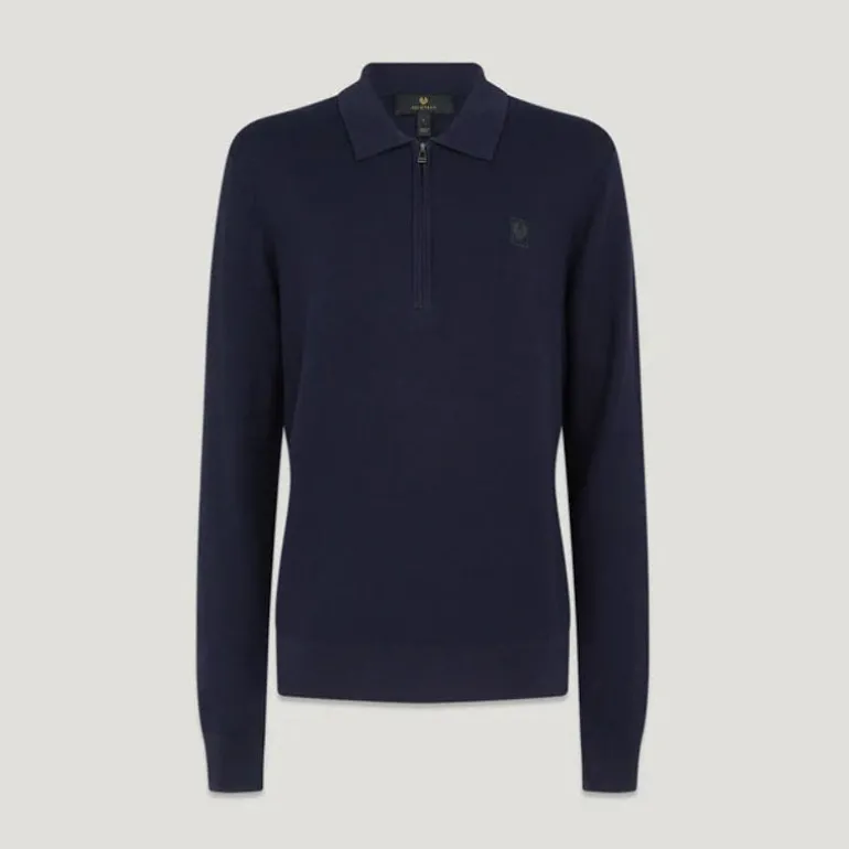 BELSTAFF Drift Knitted Polo in Dark Ink