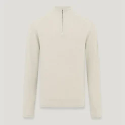 BELSTAFF Guide Quarter Zip Jumper in Stone Beige