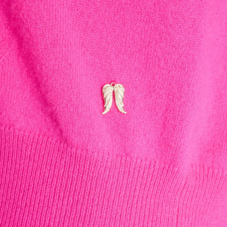 BERENICE Amypolo V Neck Knit in Neon Pink