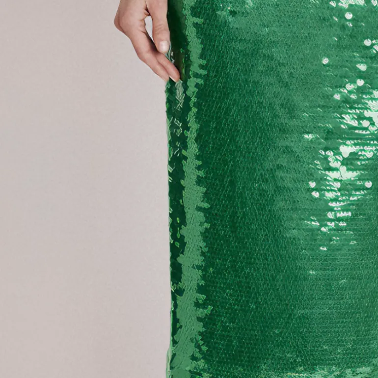 Berenice Jamy Sequin Skirt in Green