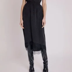 Berenice Jude Lace Hem Skirt in Black