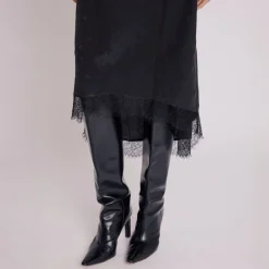 Berenice Jude Lace Hem Skirt in Black