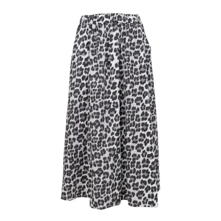 BLACK COLOUR Abbie Skirt in Light Grey Leopard