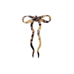 BLACK COLOUR Anya Bow Hair Pin in Light Tortoise