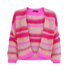BLACK COLOUR Casey Multi Striped Cardigan in Pink Passion