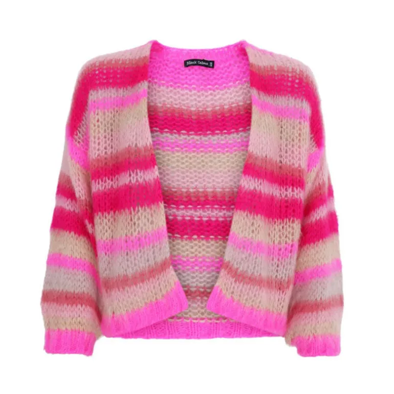 BLACK COLOUR Casey Multi Striped Cardigan in Pink Passion