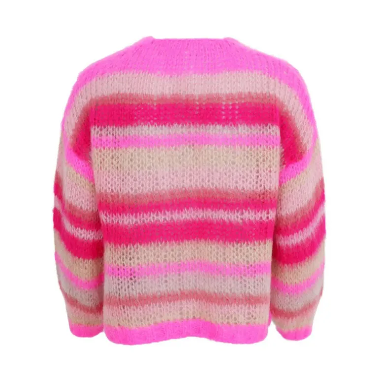 BLACK COLOUR Casey Multi Striped Cardigan in Pink Passion