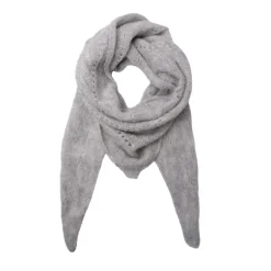 BLACK COLOUR Dell Knitted Mini Scarf in Light Grey