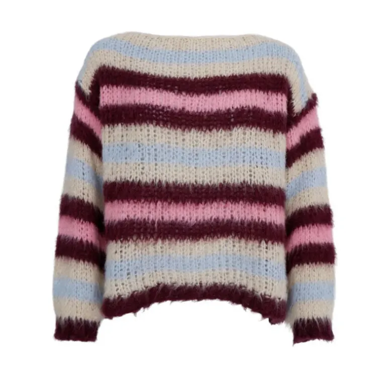 BLACK COLOUR Effie Striped Jumper in Bluish Plum