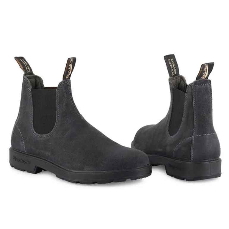 BLUNDSTONE 1910 Wax Suede Boots in Steel Grey