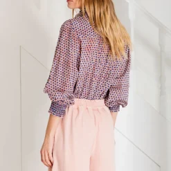 BONTE Aida Shirt in Ecru/Brown