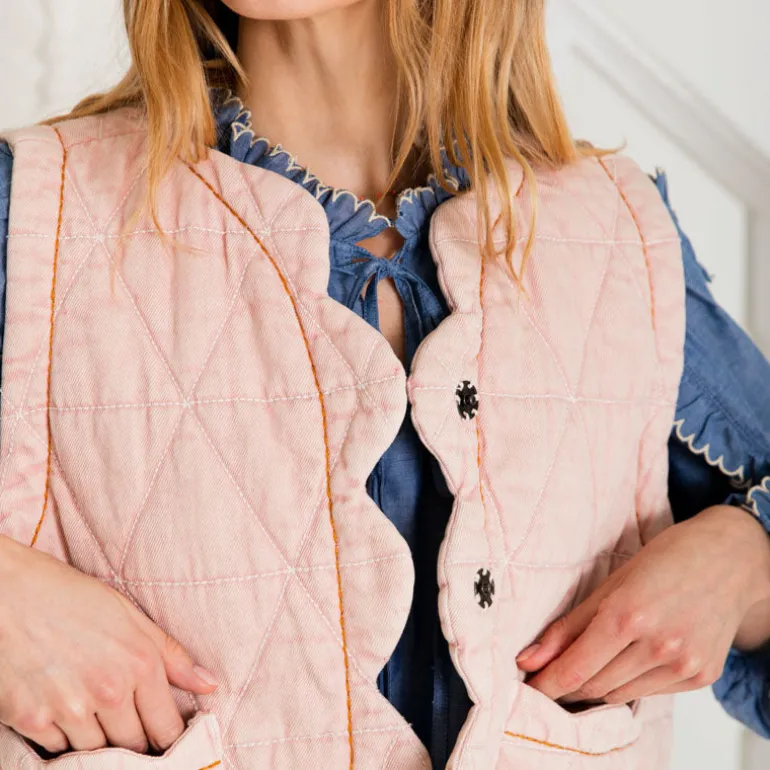 BONTE Estelle Gilet in Chalk Pink