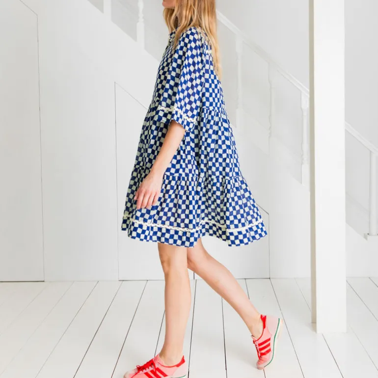 BONTE Koko Ric Rac Short Dress in Lapis