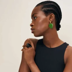 BRANCH JEWELLERY Abstract Horn Ring in Black