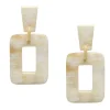 BRANCH JEWELLERY Large Rectangular Horn Earrings in White Natural