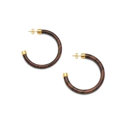 BRANCH JEWELLERY Rosewood Hoop Earrings with Gold Plated Metal