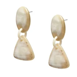 BRANCH JEWELLERY Triangular Horn Drop Earrings in White Natural