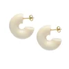 Branch Jewellery White Thick Wooden Hoop Earrings
